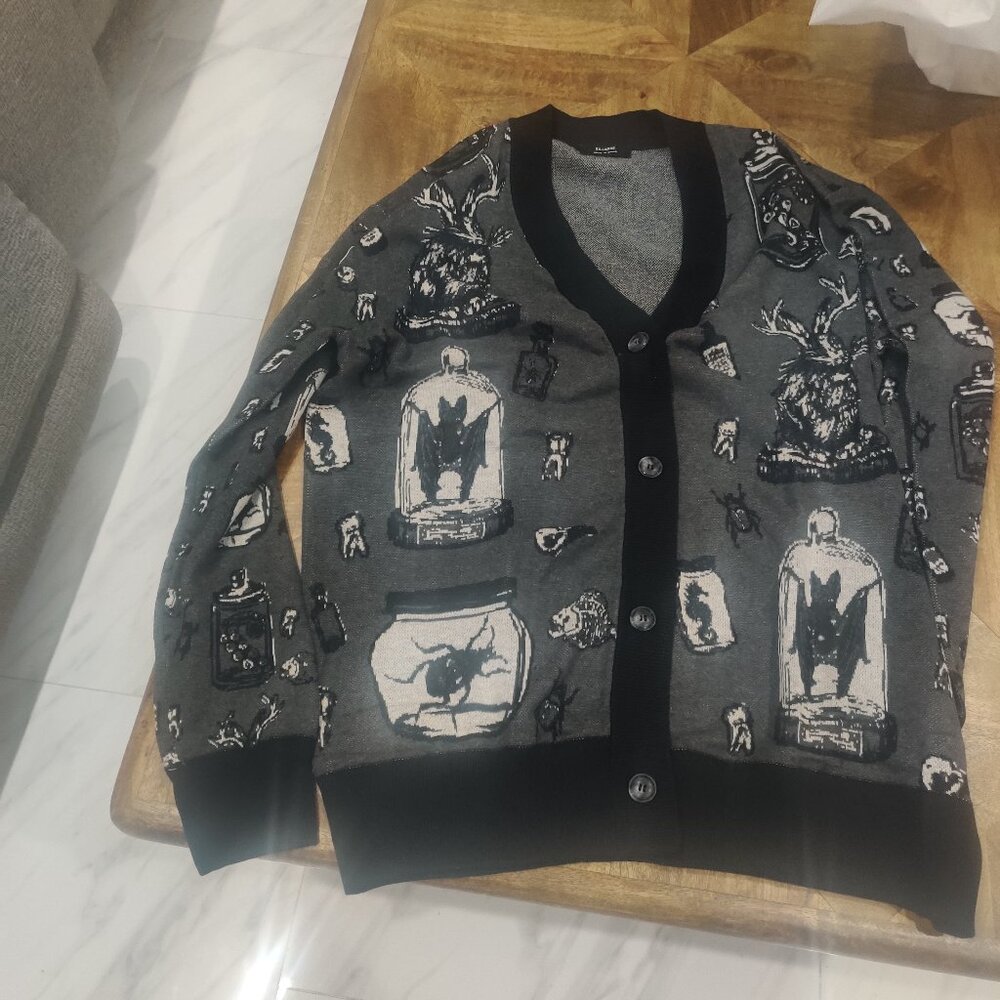 Unique Vintage Oblong Box Shop Rare Specimens cardigan size XXL New